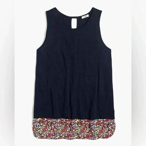 J. Crew Drapey tank top with patterned silky hem large